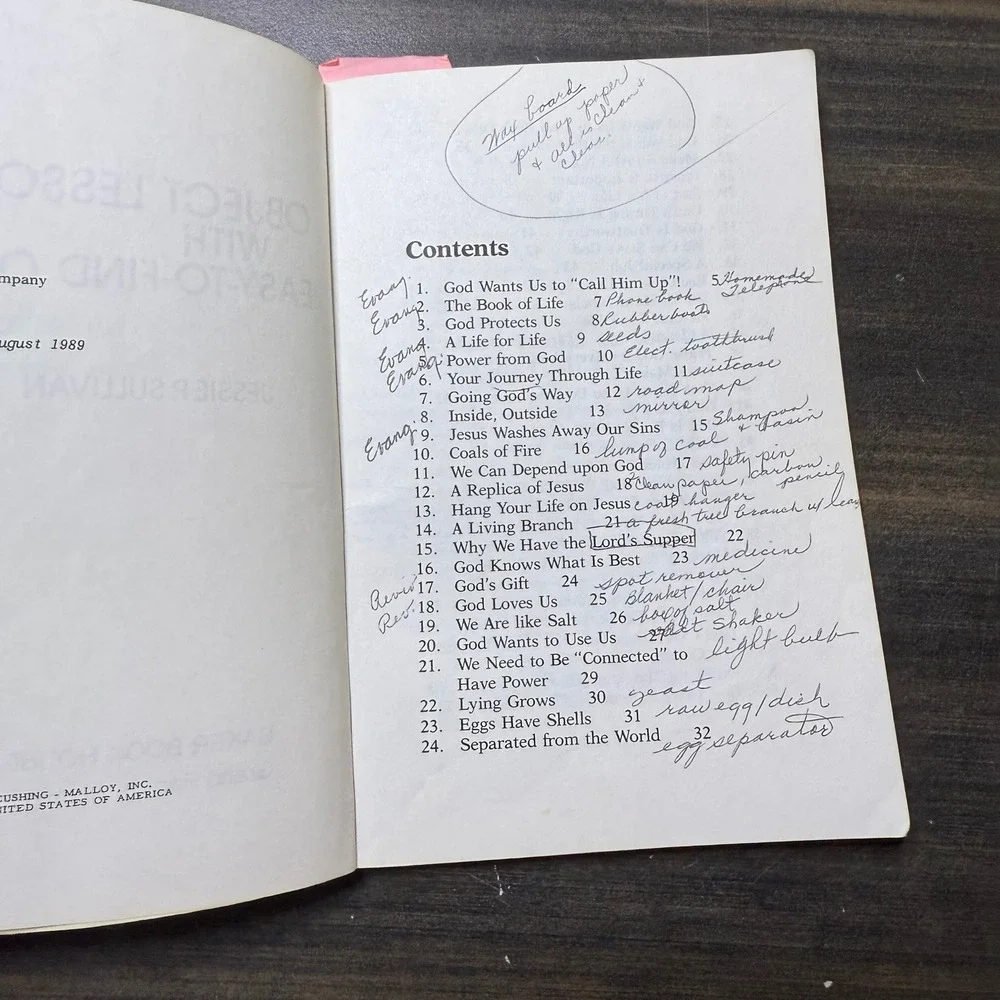 Object Lessons With Easy to Find Objects Jessie P Sullivan 1981‎ Religious Book